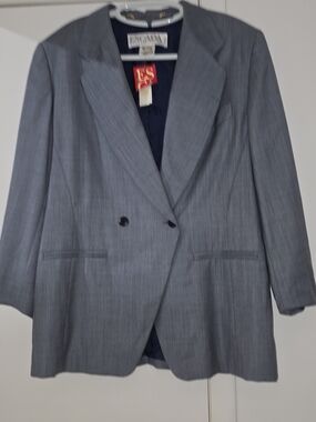 Escada Margaretha 100% Blazer Jacket blue  Plaid EU 44 nwt Msp $595